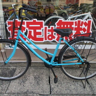 【エコプラス小倉南店】自転車 6段変速 水色 中古車☆スタッフ永島おすすめ S6I10