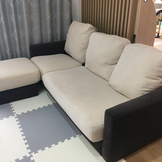 三人掛けソファ オットマン付き
