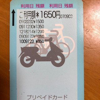 京都駅ビル駐輪場プリペイドカード残額850円