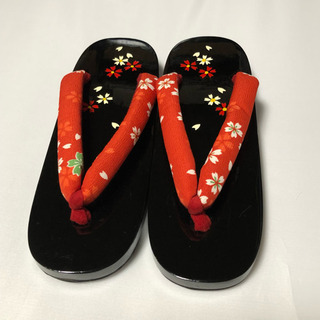 桐下駄 Ｌサイズ 24.0cm 黒塗り下駄