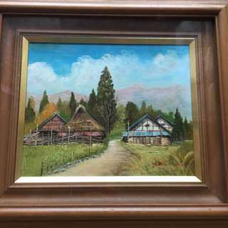 【 北川照生 】油絵    画題  『秋の山村』