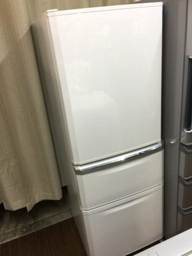 三菱 3ドア冷蔵庫 MR-C34ZL-W 2015年式 355L 自動製氷機能付き
