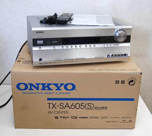 ONKYO AVセンター TX-SA605 AVアンプ 箱・取扱説明書・リモコンあり 動作確認済み   ☆ PayPay(ペイペイ)決済可能 ☆ 札幌市 清田区 平岡