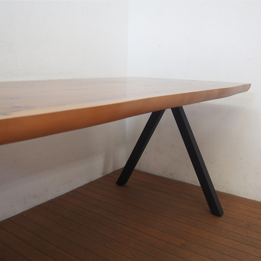 【良品】マナベインテリアハーツ ダイニングテーブル ウォールナット 幅180cm (BA59)