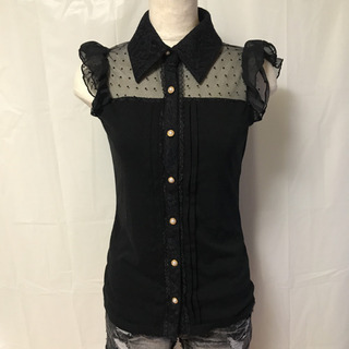 CECIL Mc BEE シースルー フリルブラウス