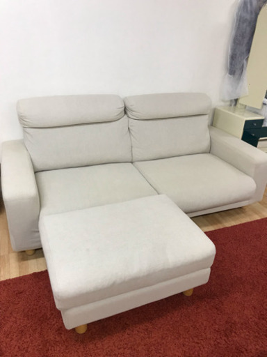 無印良品ソファー2.5シーター（ヘッドレスト、オットマン付き）