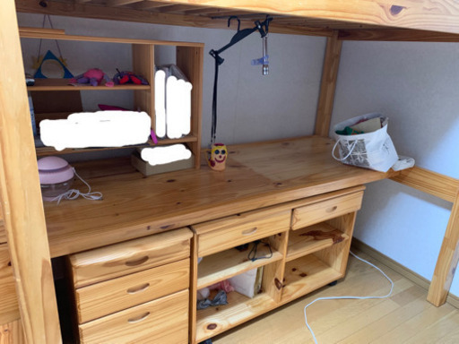 子ども用、二段ベッド、勉強机、収納