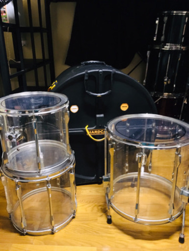 24インチハードケース付き アクリルドラム 4点セット