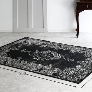 新品同様　ベルギー ウィルトン織 デザイン ラグ・カーペット140×200㎝ / モノトーン ヨーロピアンデザイン　ダマスク/引き取り優先の画像