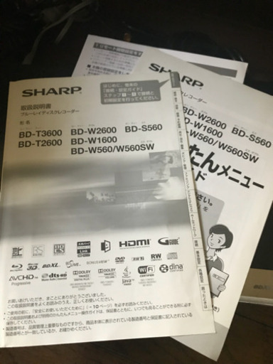 【保証書付】AQUOS DVDレコーダー/ブルーレイプレーヤー BD-W560