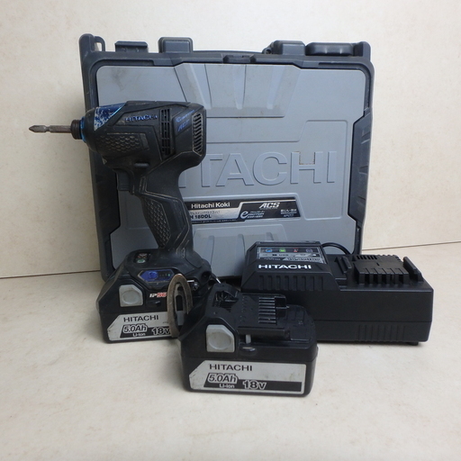 日立 バッテリー式 インパクトドライバー WH18DDL HiKOKI ハイコーキ 動作確認済 18V 5.0Ah バッテリー 2個付属 電動工具 DIY 電動 工具 コンパクト 中古品 宮城
