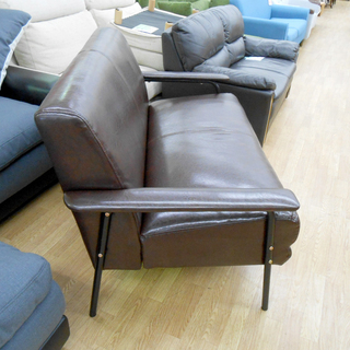 2人掛けソファ ブラウン 幅132×奥行80×高さ83cm 2人掛けソファー