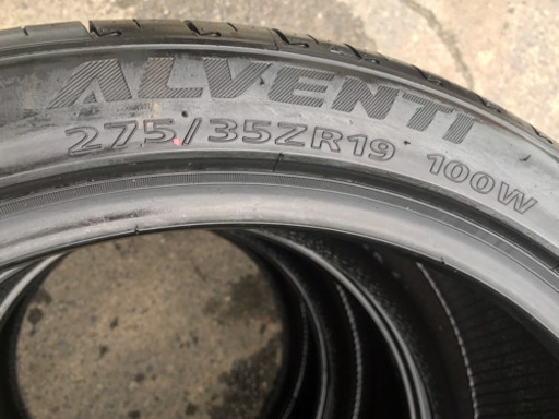 ZETA ALVENTI 2017年製 バリ山 275/35zr19美品 3本 管理番号71409