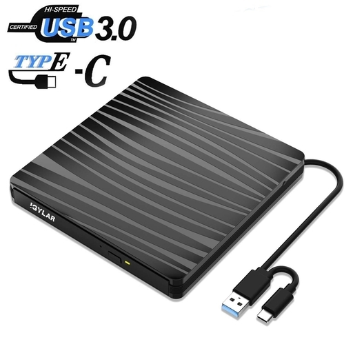 【全国対応・新品未使用】外付け DVD ドライブ USB3.0 CD DVD プレイヤー CD/DVD読取・書込 Type C Window/Mac OS両対応
