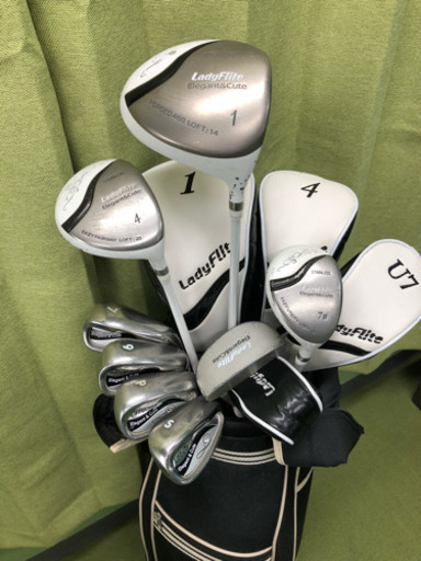 ☆レディース☆ゴルフクラブセット☆ブラック/ホワイトヘッド