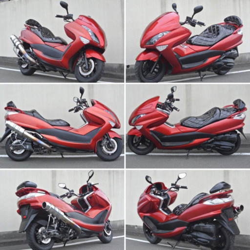 【YAMAHA マジェスティ4D9】ブラック×レッドカラー！エナメルシート新品！