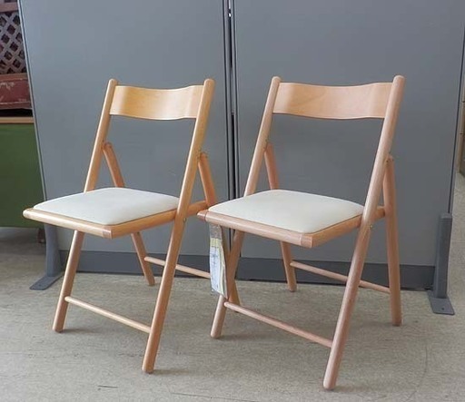 PayPay対応 無印用品 木製 折りたたみ 椅子 2脚 フォールディングチェア ブナ材 ナチュラル イス   折り畳み MUJI 札幌市西区西野野
