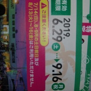 よみうりランドプールWAI入場券(残り2枚)の画像