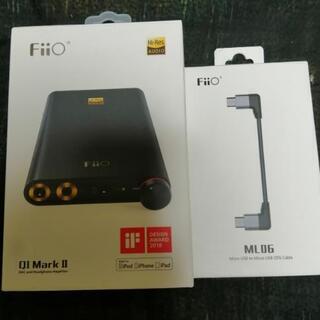 アイフォン向けポタアン Fiio q1 mark2 本体と別売ケーブル