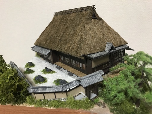 1/150 木製、透明プラスチック　北大路魯山人　旧邸宅　春風萬里荘ジオラマ