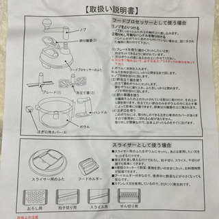【未使用品】手動フードプロセッサー  スライサー  の画像