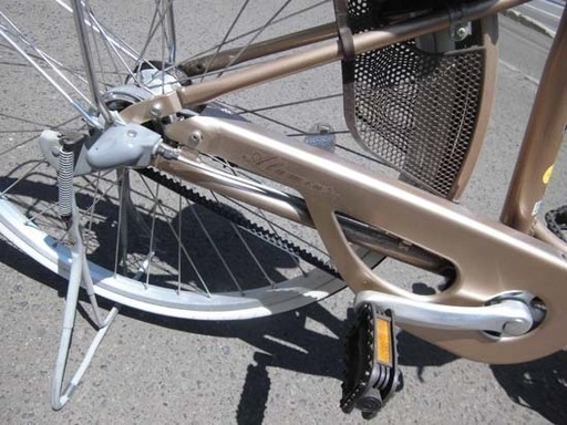 南12条店 シティサイクル 自転車 26インチ 3段切替 ベルト駆動 ベージュ カゴ付き