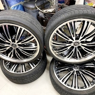 中古 BADX バドックス ロクサーニ EX マトリックスジュニア ブラック/ポリッシュ 19インチ 7.5J 5穴 114mm SAILUN ATREZZO 215/35R19 
