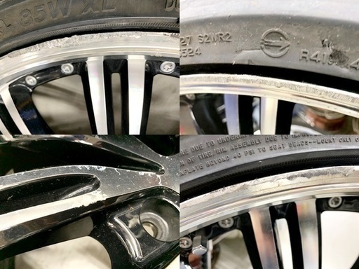 中古 BADX バドックス ロクサーニ EX マトリックスジュニア ブラック/ポリッシュ 19インチ 7.5J 5穴 114mm SA