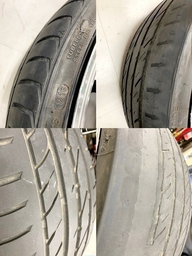 中古 BADX バドックス ロクサーニ EX マトリックスジュニア ブラック/ポリッシュ 19インチ 7.5J 5穴 114mm SA