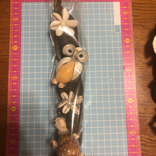 貝で作ったフクロウと亀