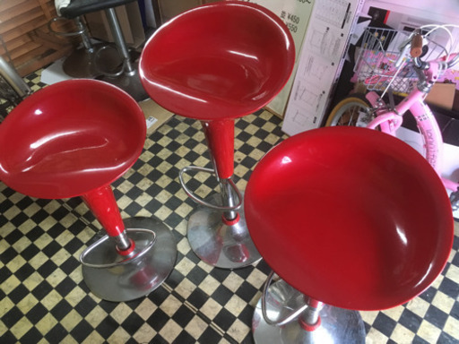 ⑧カウンターチェアー 3個 BAR カフェ 美品