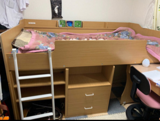 取引終了【中古】ニトリシステムデスク ベッド