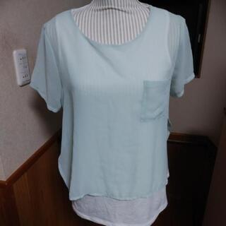 🚺GU  重ね着風 異素材カットソー