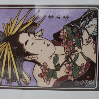 伊勢型紙でカラフル剪画(切り絵)の作品を飾りませんか。の画像