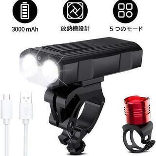 【新品未使用】WAKYME 自転車ヘッドライト 3000mAh高...