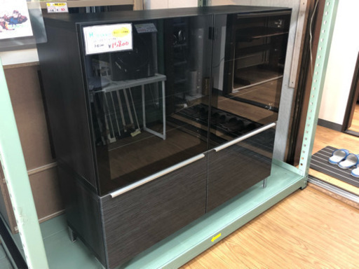 【リサイクルサービス八光　田上店　配達・設置OK】ダークブラウン　ロータイプ食器棚