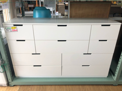 評価300達成　感謝デー20％OFF【リサイクルサービス八光　田上店　配達・設置OK】ホワイト　ワイドチェスト