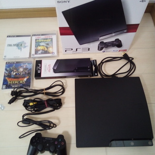 プレステ3 CECH-2000A 美品 ソフト3本 コントローラー スタンド 配線