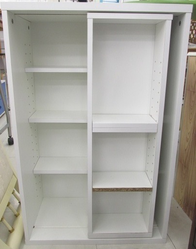 スライド式棚 収納棚 付属品付き ホワイト NB344