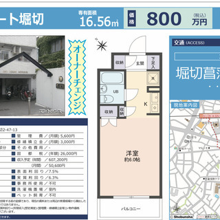 堀切菖蒲園、投資物件、表面利回り7.5％.実質利回り6.3％  ⑯