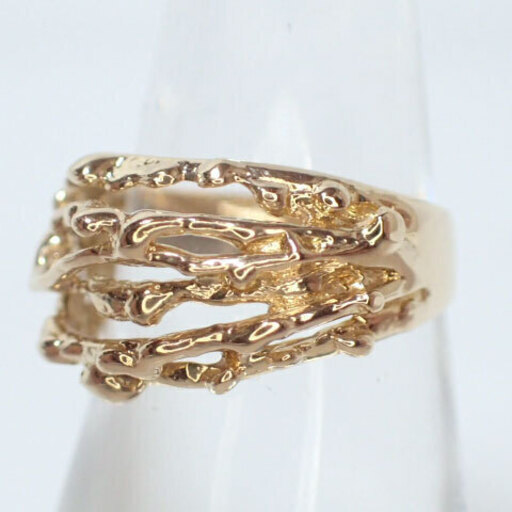 E231 K18 18金 3.6g 指輪 リング 9号 木 枝