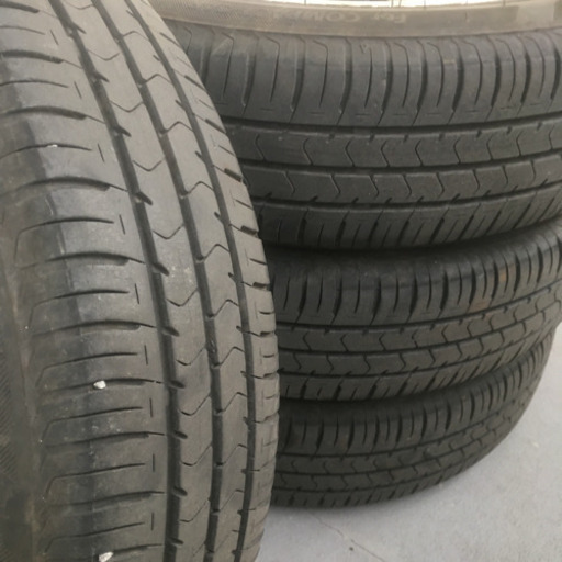 112-3ブリヂストンECOPIA155/65R14 14×4.5J +45 ダイハツ純正アルミホイール付4本セット BRIDGESTONE NH100C