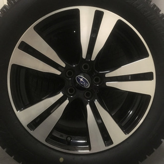 値下げ‼︎113-1ブリヂストンVRX 225/55R17 スバル純正アルミホイール付4本セット17×7J +48 XV GP系 人気のポリッシュの画像