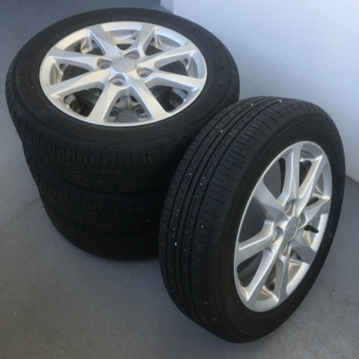 110-2ヨコハマECOS155/65R14ダイハツ純正アルミホイール付4本セット14×4.5J +45 2018年製造バリ山ですYOKOHAMAエコタイヤ