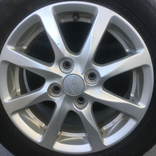 110-2ヨコハマECOS155/65R14ダイハツ純正アルミホイール付4本セット14×4.5J +45 2018年製造バリ山ですYO