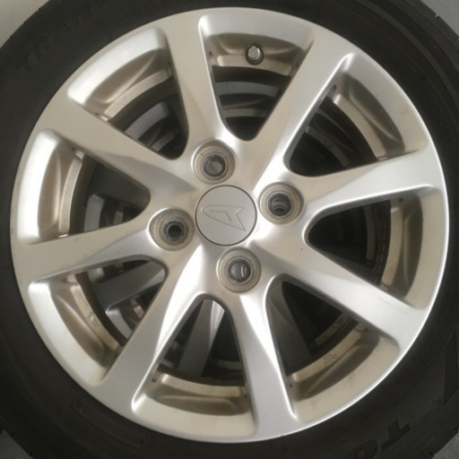 112-2トーヨータイヤTRANPATH155/65R14 14×4.5J +45 ダイハツ純正アルミホイール付4本セット TOYO TIRES 溝じゅうぶん