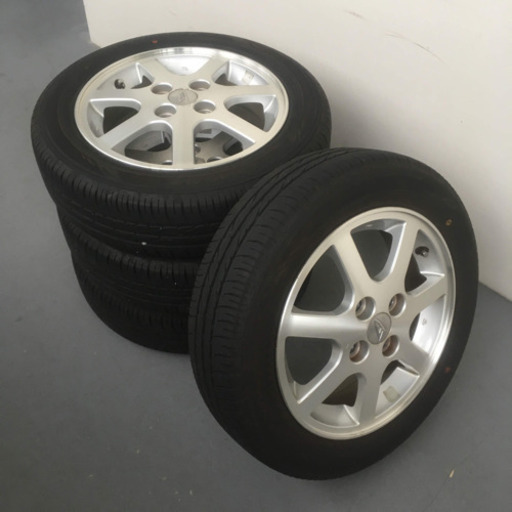 104-1ダンロップENASAVE EC203 155/65R14 ダイハツ純正アルミホイール付4本セット 14×4.5J +45 2017年製造 DUNLOPエコタイヤ