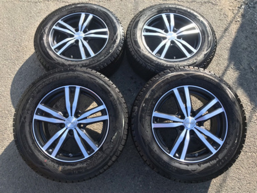 社外ホイール4本セット rozest 16x6.5J ET40 5X114.3 215/65R16　DUNLOP WINTERMAXX　SJ8　2014年製 バリ溝 管理番号71002