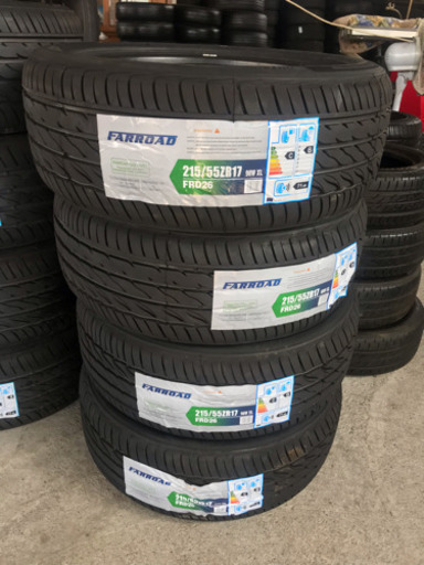 ★値下げ★215-55/17新品4本タイヤ+交換、全てコミコミ