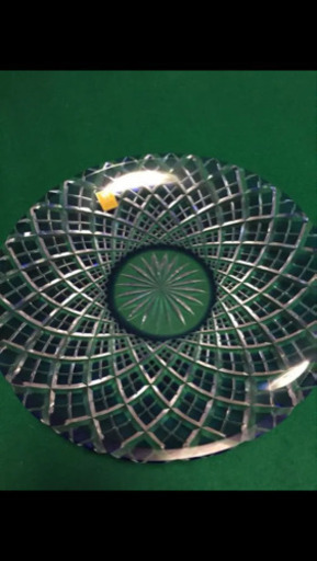 江戸切子 八寸皿 矢来重紋